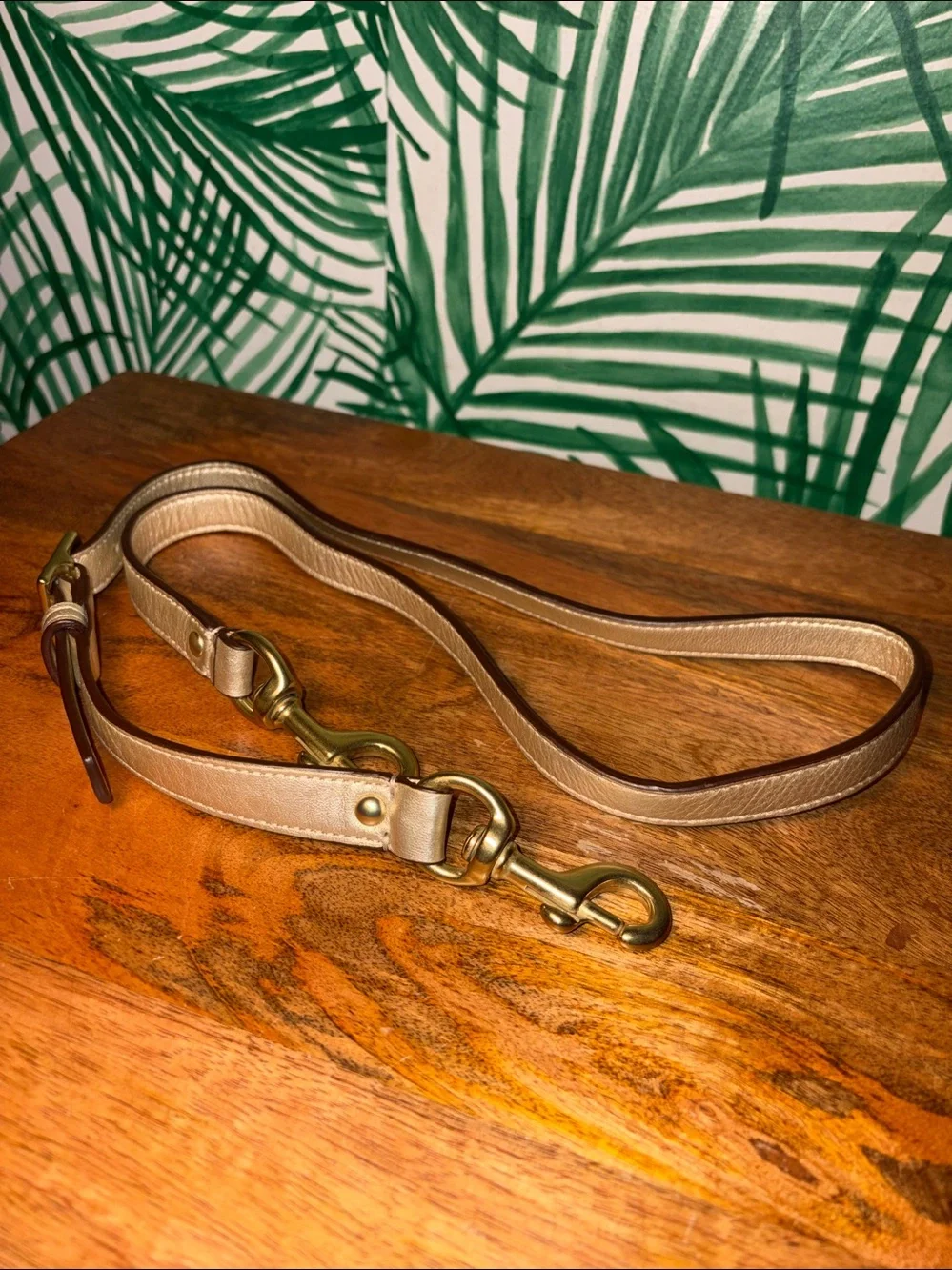 Coach Y2K Metallic Gold Leather Clip On Bag Replacement Strap